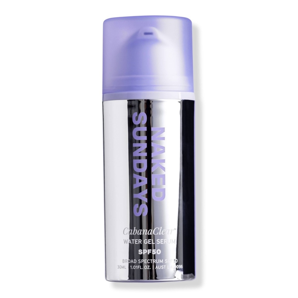 NAKED SUNDAYS SPF50 CabanaClear™ Invisible Water Gel Serum 50ML NEW UNUSED